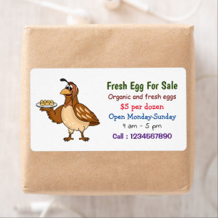 Quail with eggs cartoon fresh egg sign for sale