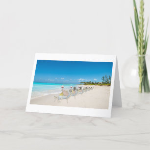 Quails on a Beach with Wine Folded Blank Card