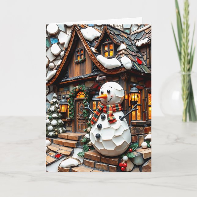 Quaint and Charming Christmas Mosaic Card (Front)