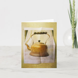 Quaint and Classy Vintage Copper Teakettle Card