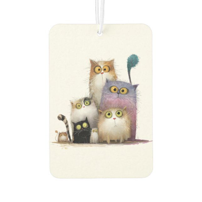 Quaint Cats with Big Eyes Air Freshener (Back)