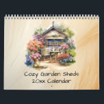 Quaint Cozy Garden Sheds with Flowers Patios Calendar<br><div class="desc">This calendar filled with illustrations of cozy garden sheds with seating and patio will be a big hit with the gardener in your life. Each illustration has flowers,  foliage,  and a comfy seating area. You'll wish you were there!  AI assisted graphics purchased with commercial use.  Artwork:  MokeDE</div>