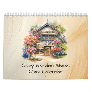 Quaint Cozy Garden Sheds with Flowers Patios Calendar