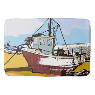 Quaint Fishing Boat Bath Mat