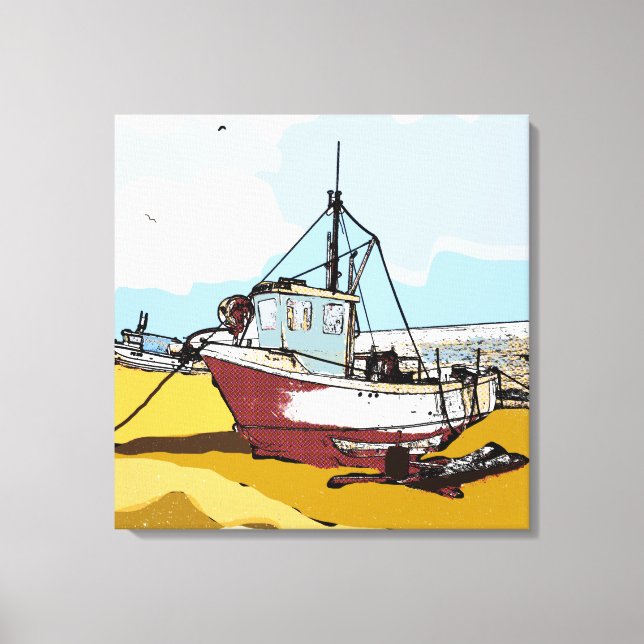 Quaint Fishing Boat Canvas Print (Front)