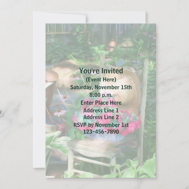 Quaint Flower Garden Party  Invitation (Front)