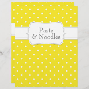 Quaint Grey & Yellow Polka Dot Recipe Divider