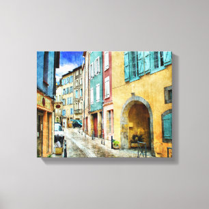 Quaint Old Cobblestone Street Canvas Print