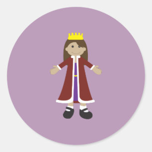 Quaint Queen Rag Doll Classic Round Sticker