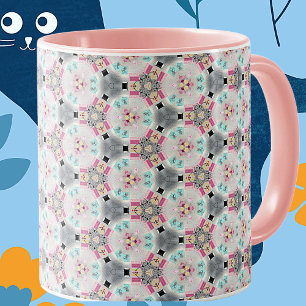 Quaint, Quiet, Retro Pink Pattern Coffee Mug