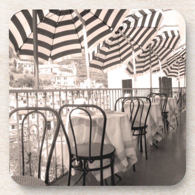 Quaint restaurant balcony, Italy Coaster (Front)
