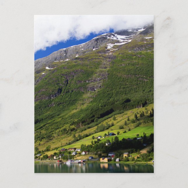 Quaint Village by the fjord, Norway Postcard (Front)