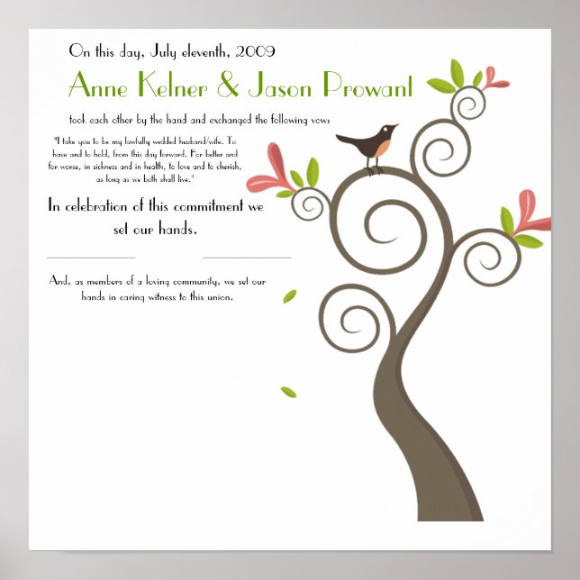 Quaker Marriage Certificate - Huge - Customized Poster (Front)