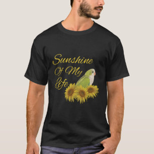Quaker Parrot Green Monk Parakeet Sunshine Sunflow T-Shirt