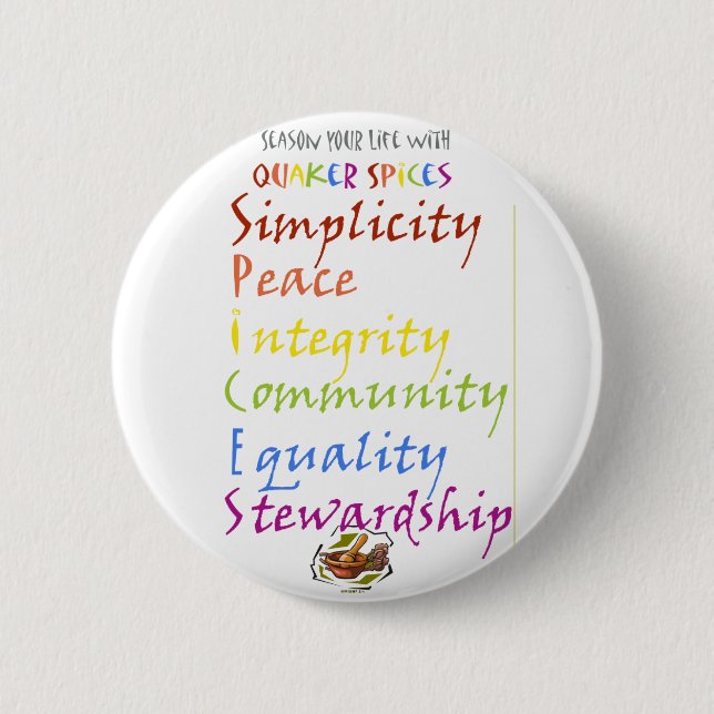 Quaker Spices 2 Inch Round Button (Front)