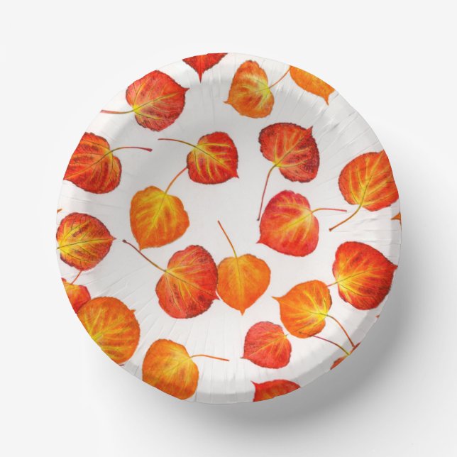 Quaking Aspen Autumn Leaves Paper Bowls Paper Plate (Front)