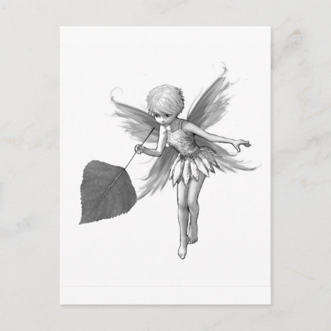 Quaking Aspen Tree Fairy with Leaf Postcard (Front)