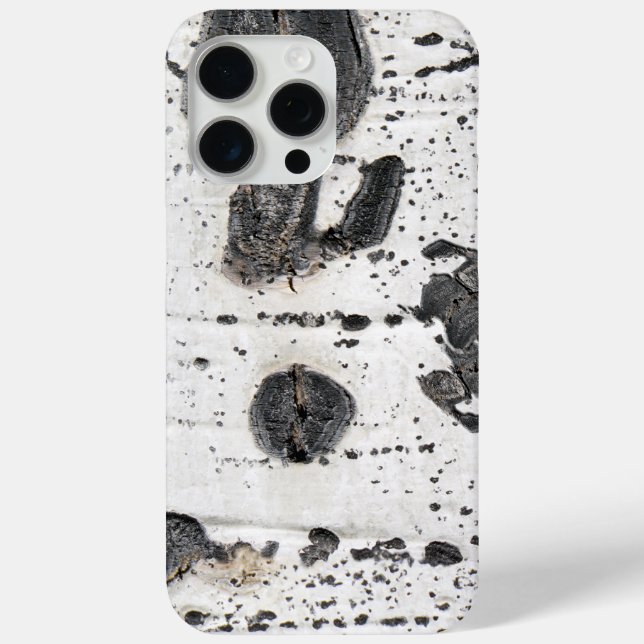 Quaking Aspen White Textured Tree Bark Photo Case-Mate iPhone Case (Back)