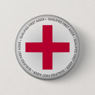 Qualified First Aider Medical Aid 2 Inch Round Button