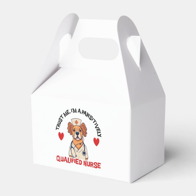 Qualified Nurse Pawsitively Favor Box (Front Side)
