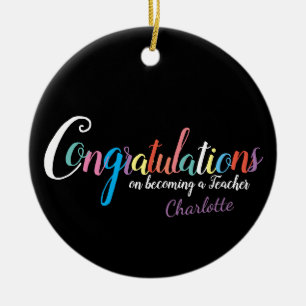 Qualified Teacher graduation congratulations gift Ceramic Ornament