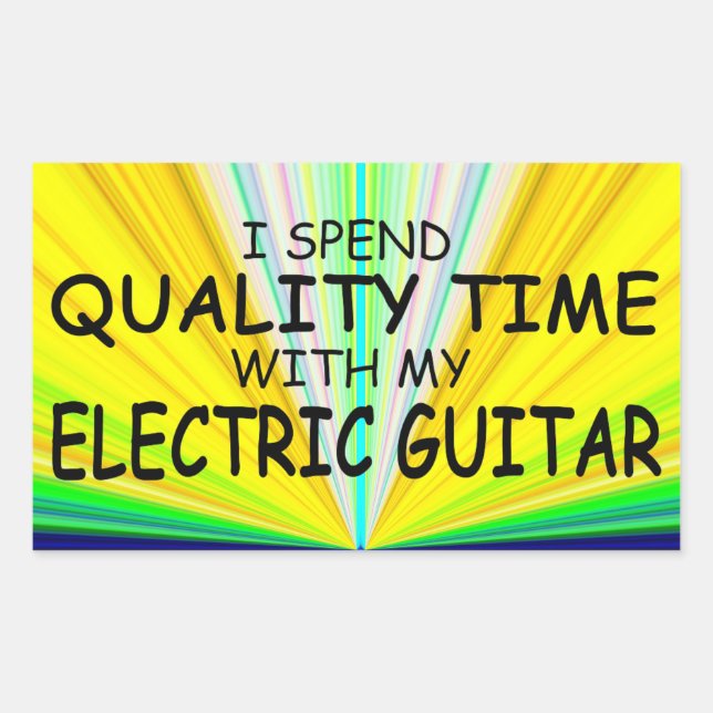 Qualité Temps Guitare électrique Sticker rectangul (Devant)