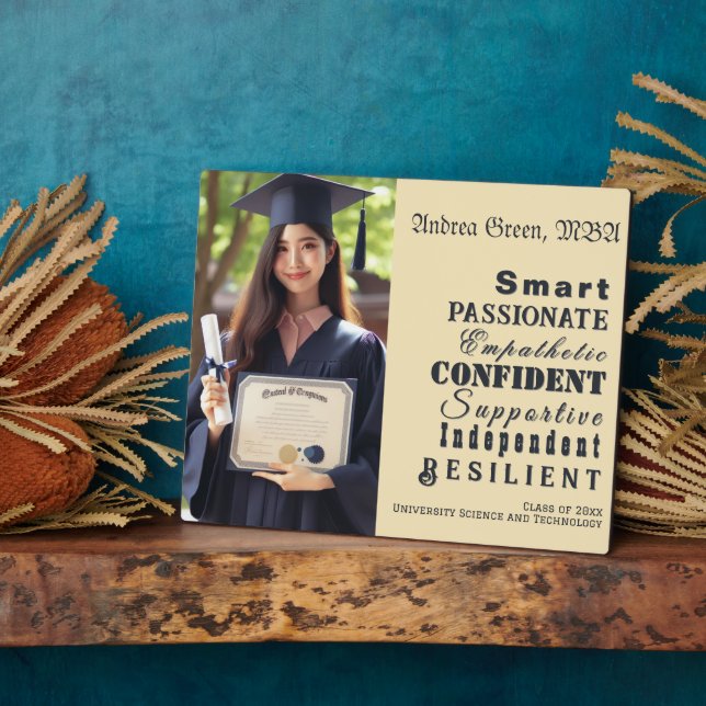 Qualités des grandes femmes, Plaque Photo Graduate (Côté)