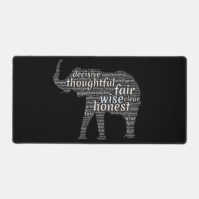 Qualités d'un nuage de mots d'éléphant (Recto)
