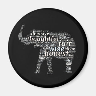 Qualities of an Elephant Word Cloud Magnet