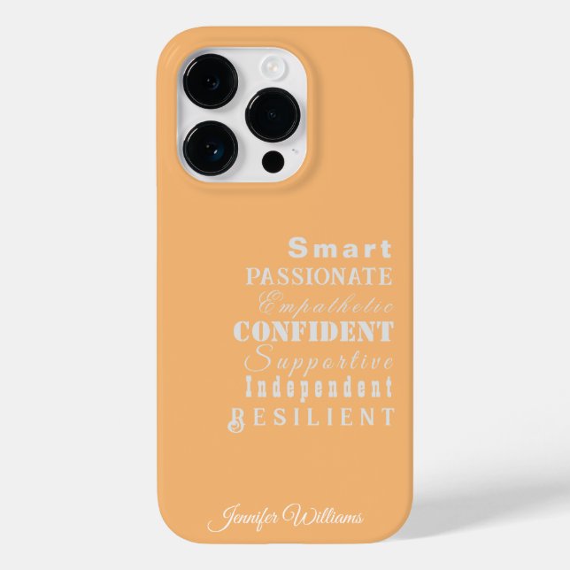 Qualities of Great Women Custom Light Orange Case-Mate iPhone Case (Back)