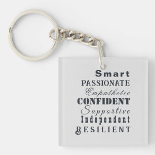 Qualities of Great Women Keychain