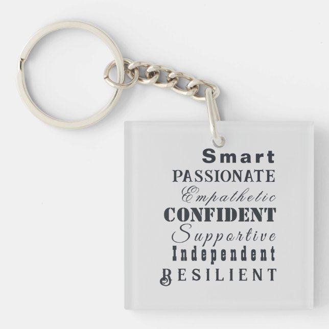 Qualities of Great Women Keychain (Front)