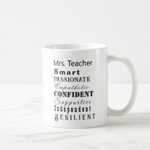 Qualities of Great Women Teacher Personalized Coffee Mug