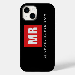 Quality Black Red Monogram Unique iPhone 14 Case