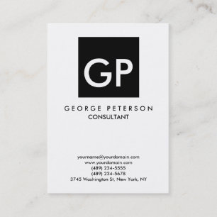 Quality Black & White Monogram Unique Modern Business Card