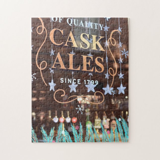 Quality Cask Ales, Pub Window, London, England UK Jigsaw Puzzle (Vertical)