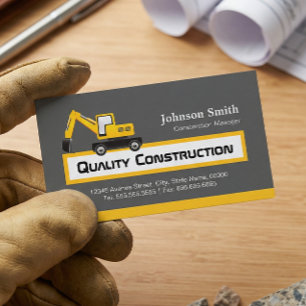 Quality Construction Company - Elegant Yellow Business Card