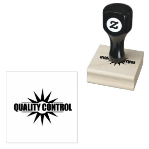 Quality Control Sun Symbol Inspection Seal Black  Rubber Stamp