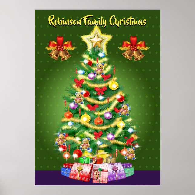 Quality large custom family Christmas Tree poster (Front)