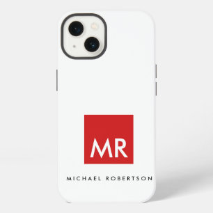 Quality Red White Monogram Elegant Unique iPhone 13 Case