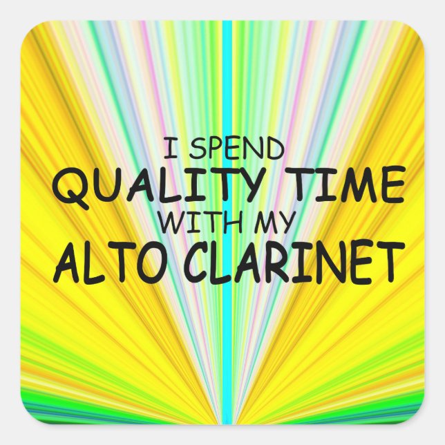 Quality Time Alto Clarinet Square Sticker (Front)