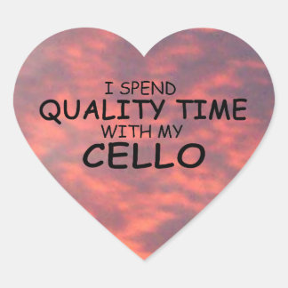 Quality Time Cello Heart Sticker