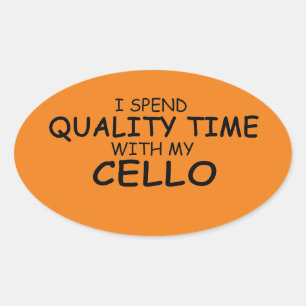 Quality Time Cello Oval Sticker