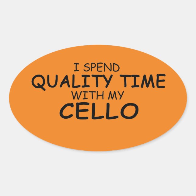 Quality Time Cello Oval Sticker (Front)