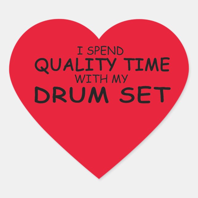 Quality Time Drum Set Heart Sticker (Front)