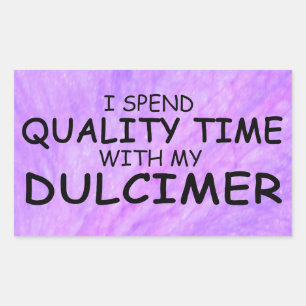 Quality Time Dulcimer Rectangular Sticker