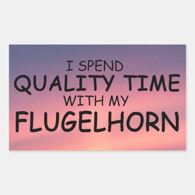 Quality Time Flugelhorn Rectangular Sticker (Front)