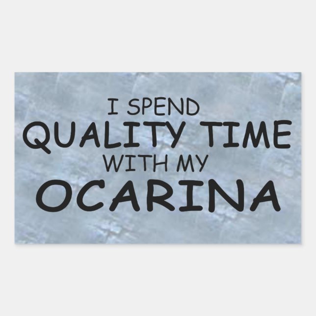 Quality Time Ocarina Rectangular Sticker (Front)
