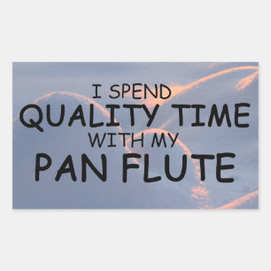 Quality Time Pan Flute Rectangular Sticker