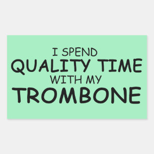 Quality Time Trombone Rectangular Sticker